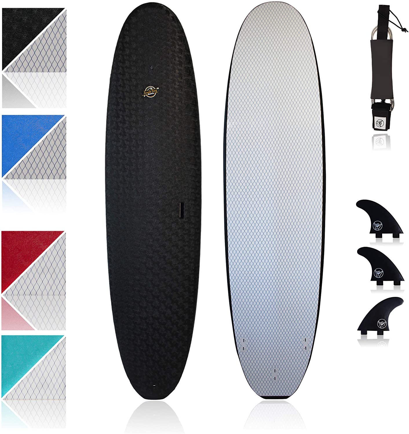 South Bay Board Co. - Premium Beginner Soft Top Surfboards - 8' Verve - The Best Foam Surf Boards for Beginners, Kids, and Adults - Wax Free Soft Top Surfboards for Fun & Easy Surfing